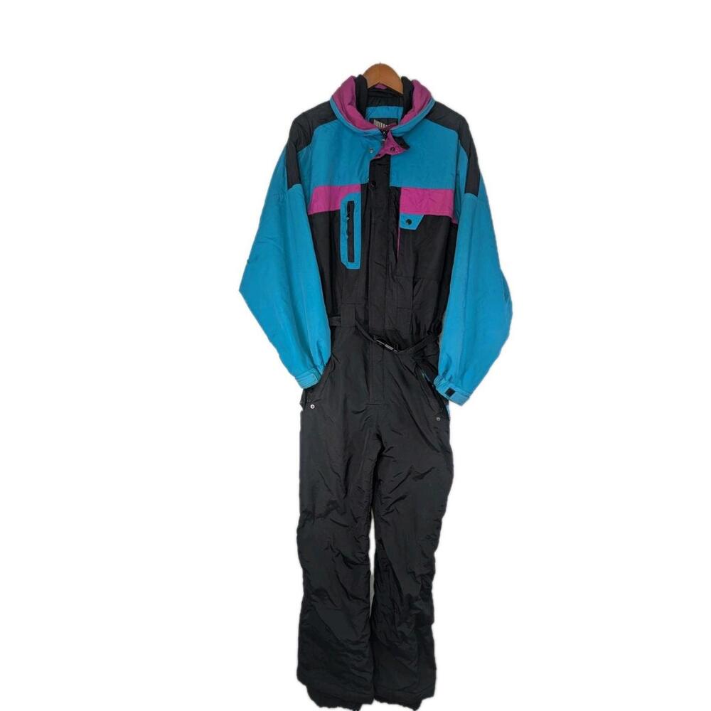 Vintage Inside Edge Women's Ski Suit Size Medium In Blue Purple‎ And Black